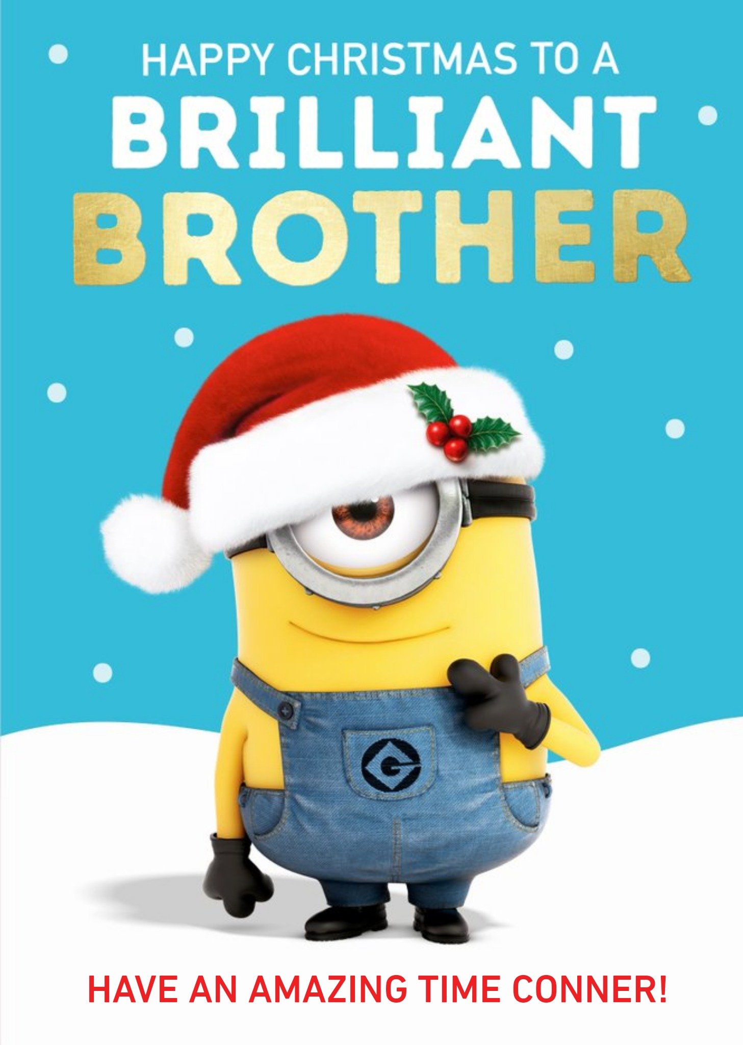 Despicable Me Minions Christmas Card To A Brilliant Brother, Large