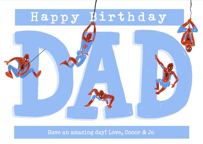 Marvel Spiderman Personalised Birthday Card for Dad