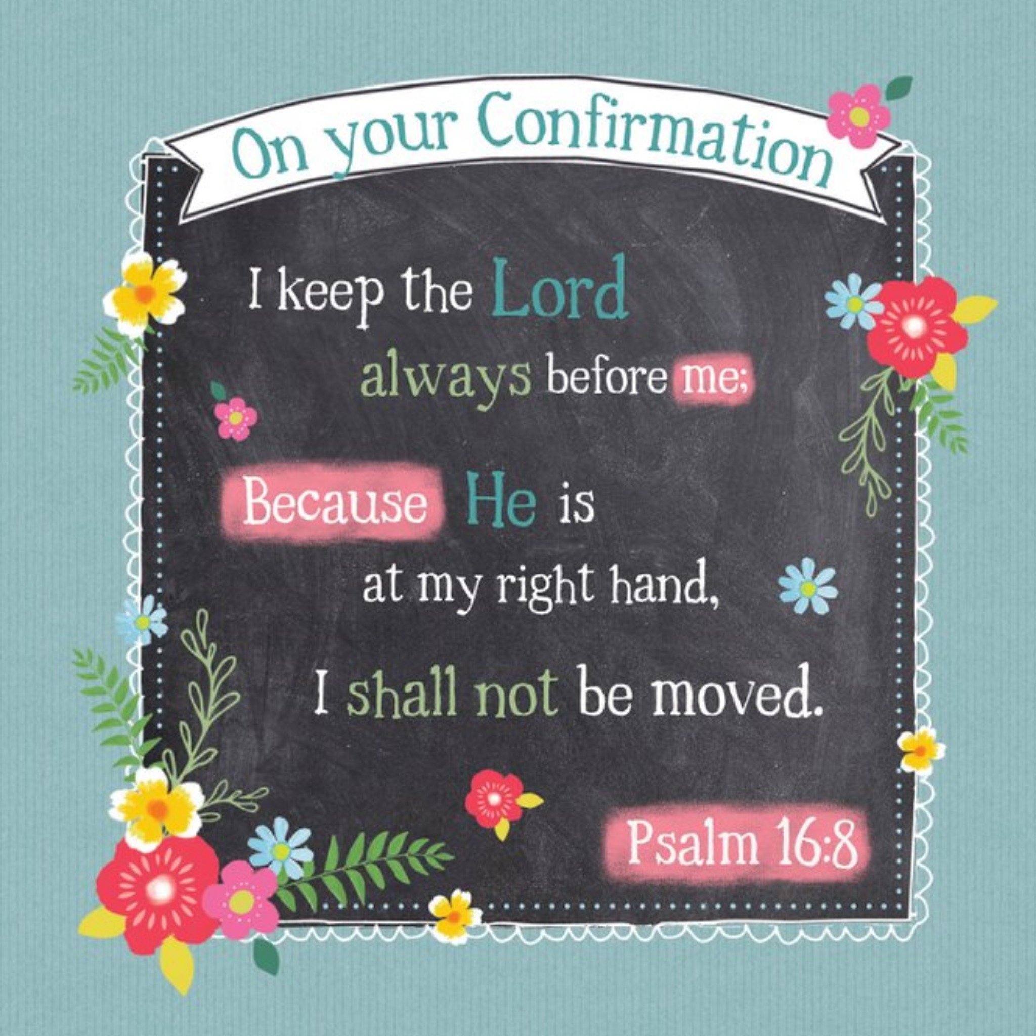 Moonpig Davora Illustrated Chalkboard Verse Confirmation Day Card, Square