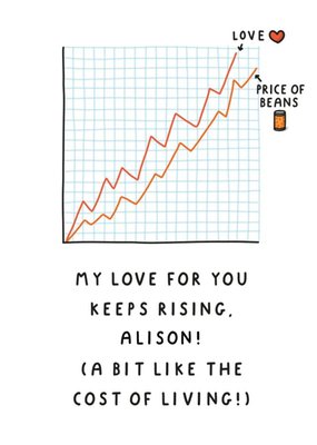 My Love For You Keeps Rising Cost Of Living Card