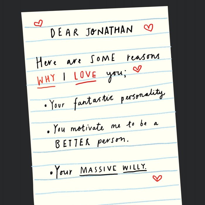 Funny Reasons Why I Love You... For Him Card