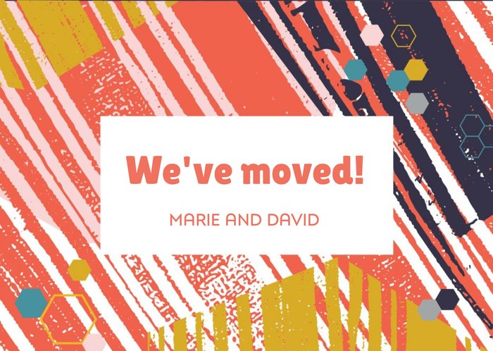 Colourful Stripes We Have Moved Card