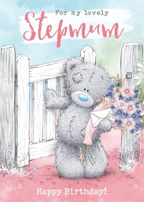 Cute Tatty Teddy Birthday Card - Lovely Stepmum - Photo Upload