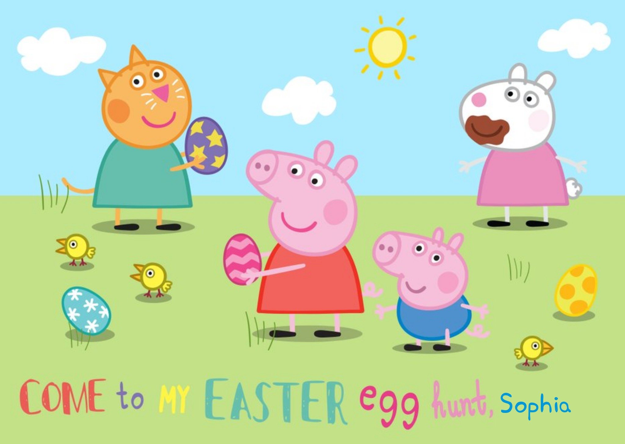 Peppa Pig Personalised Easter Card, Large