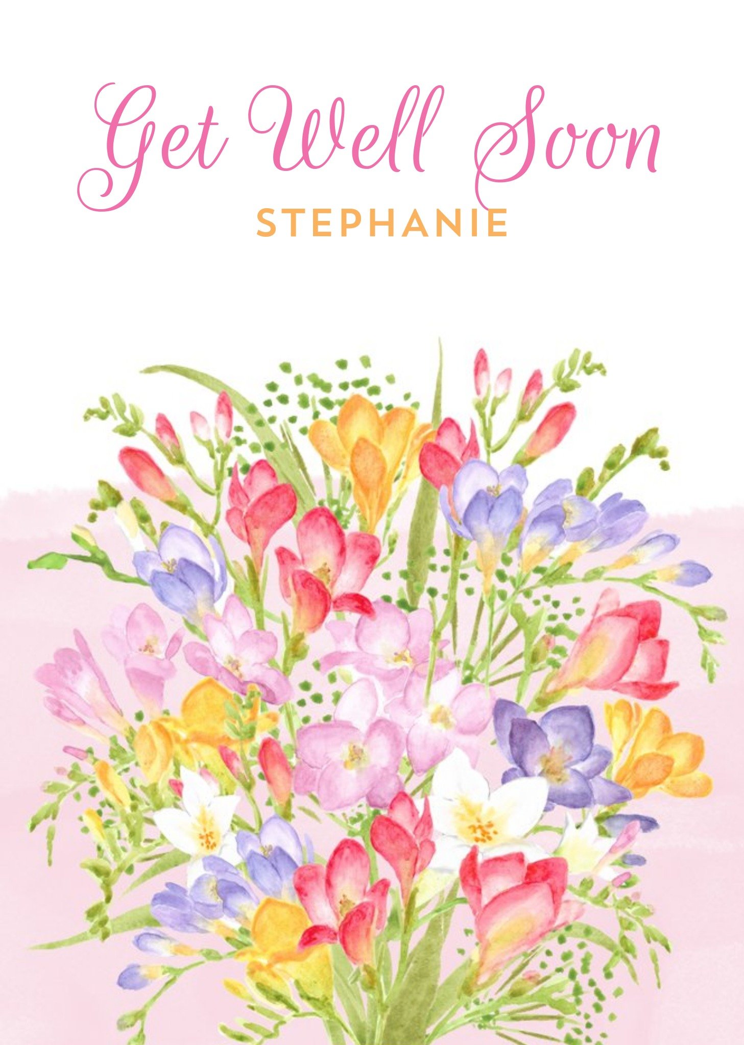 Illustration Of A Bouquet Of Flowers Get Well Soon Card Ecard