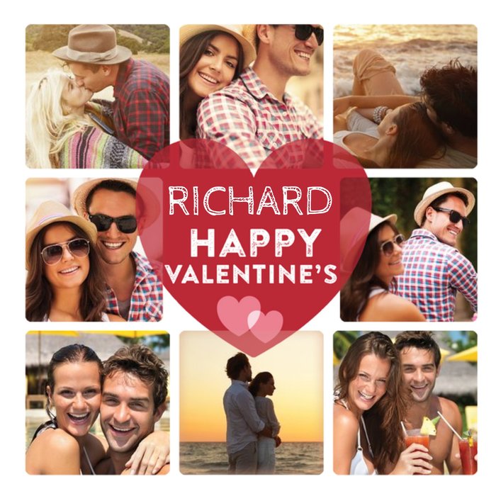 Valentine's Day Photo Card - Create your own photo college on this square Valentine's Day card.