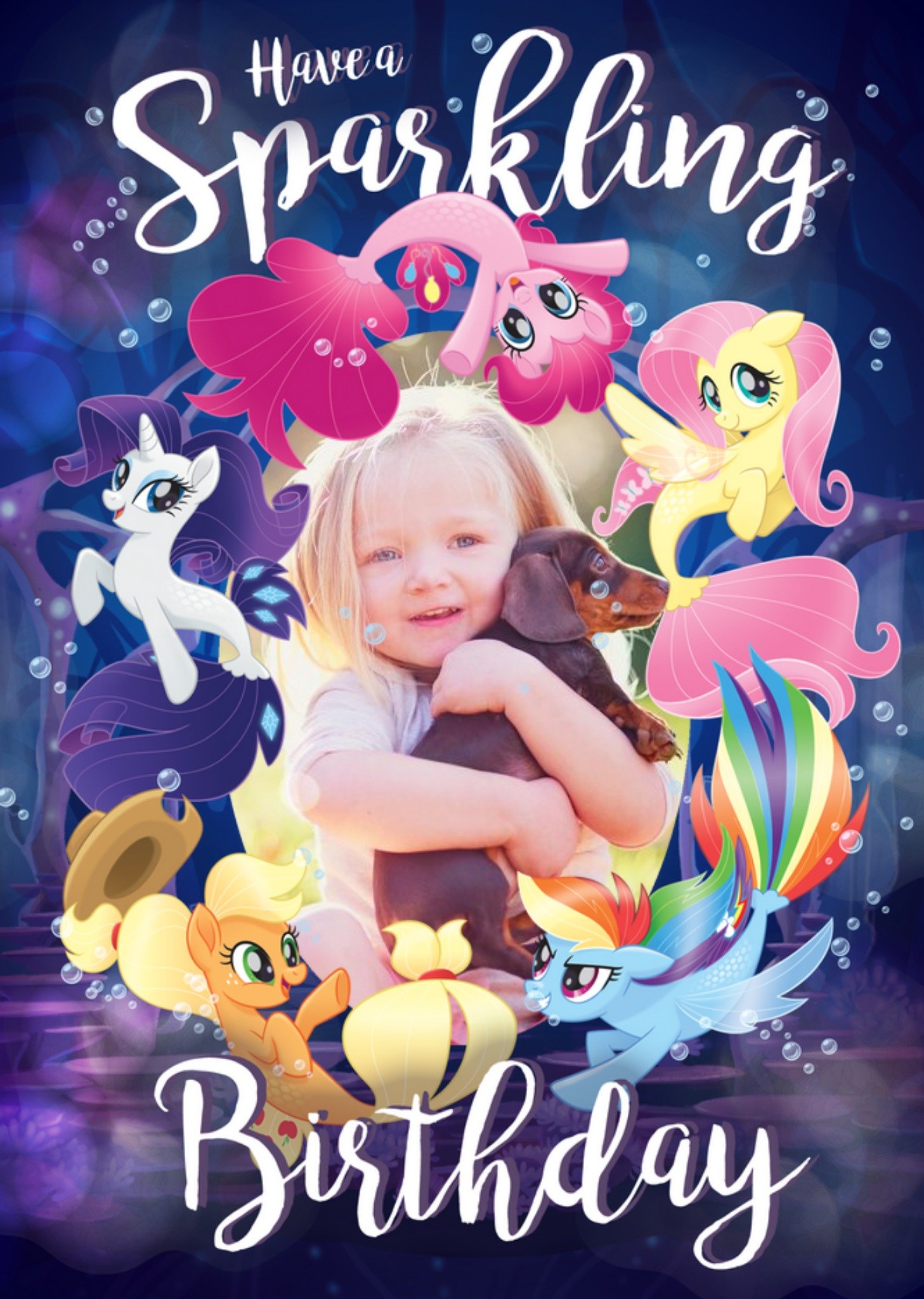 My Little Pony Birthday Card - Photo Upload Card, Large