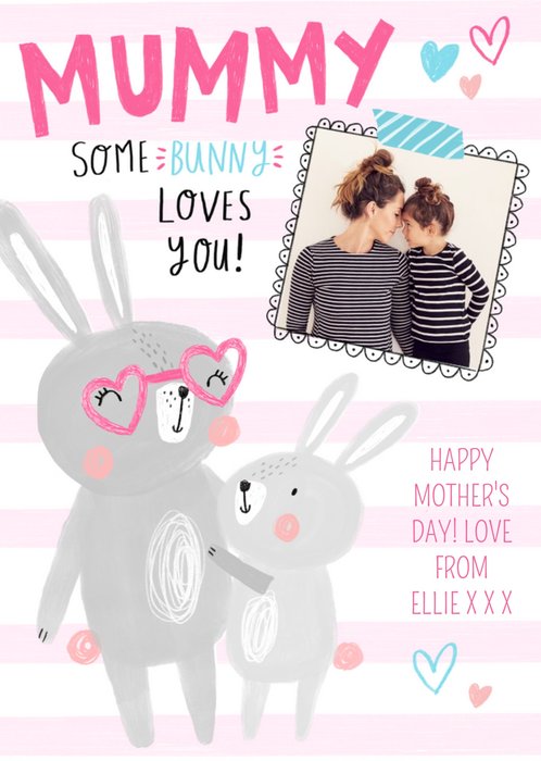 Mummy Some Bunny Loves You Personalised Mother's Day Card