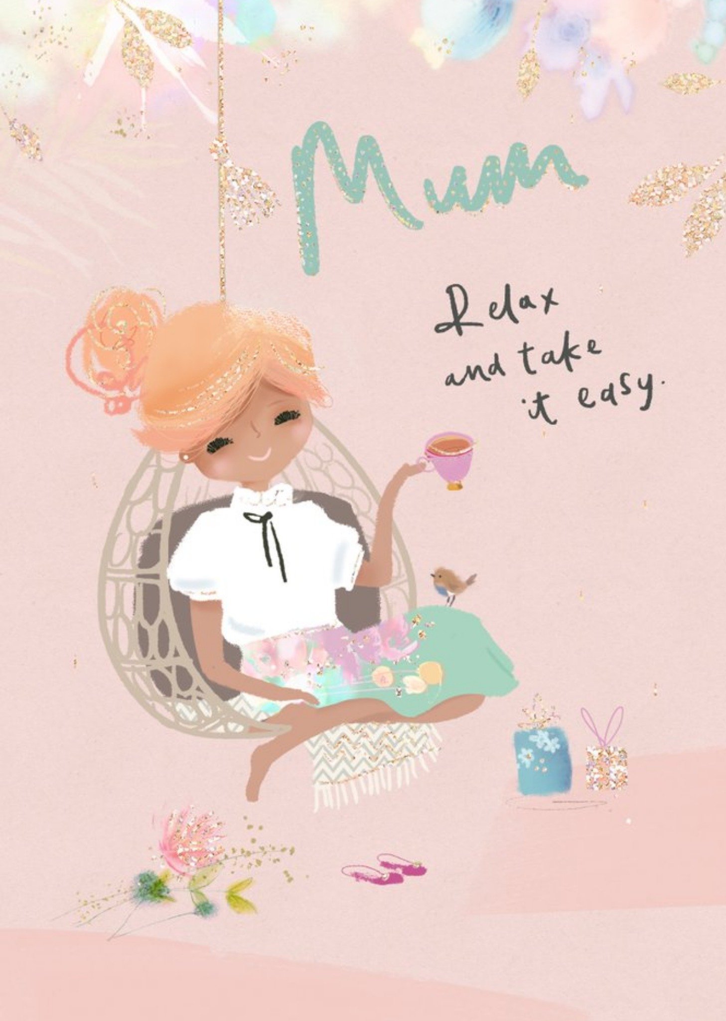 Moonpig Illustrated Woman In Chair Mothers Day Card Ecard