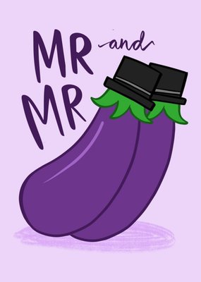 Mr and Mr Aubergine Funny Wedding Card