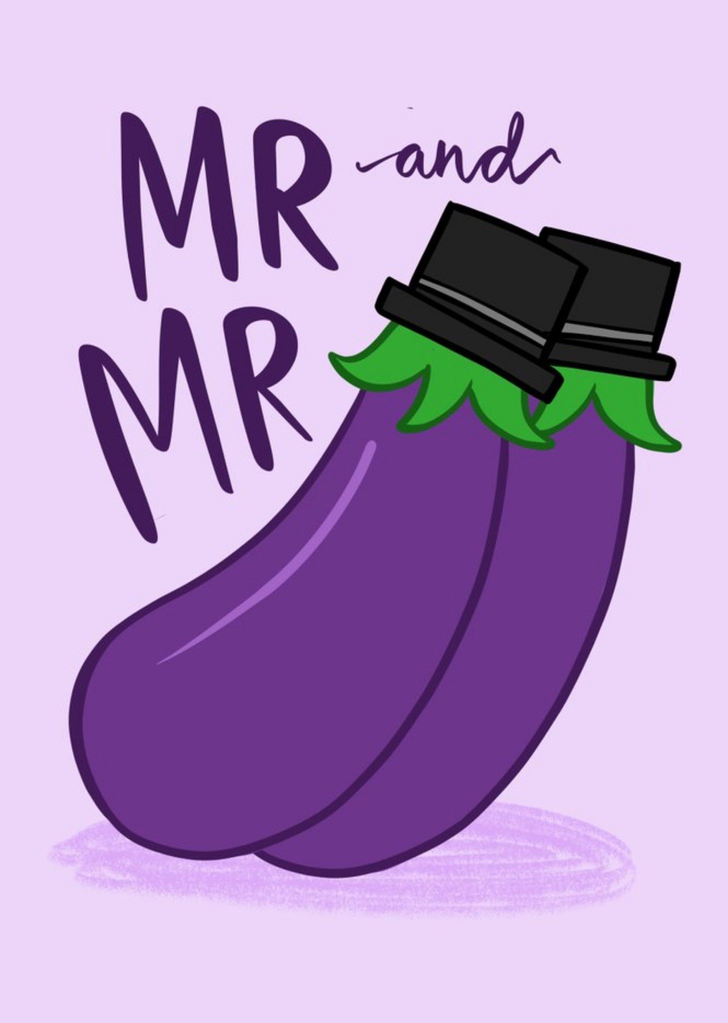 Mr And Mr Aubergine Funny Wedding Card Ecard