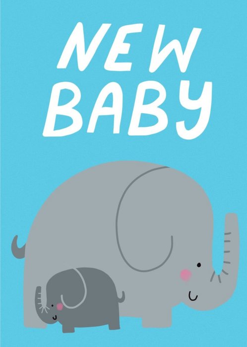 Megan McMahon Cute Illlustrated Elephants New Baby Card