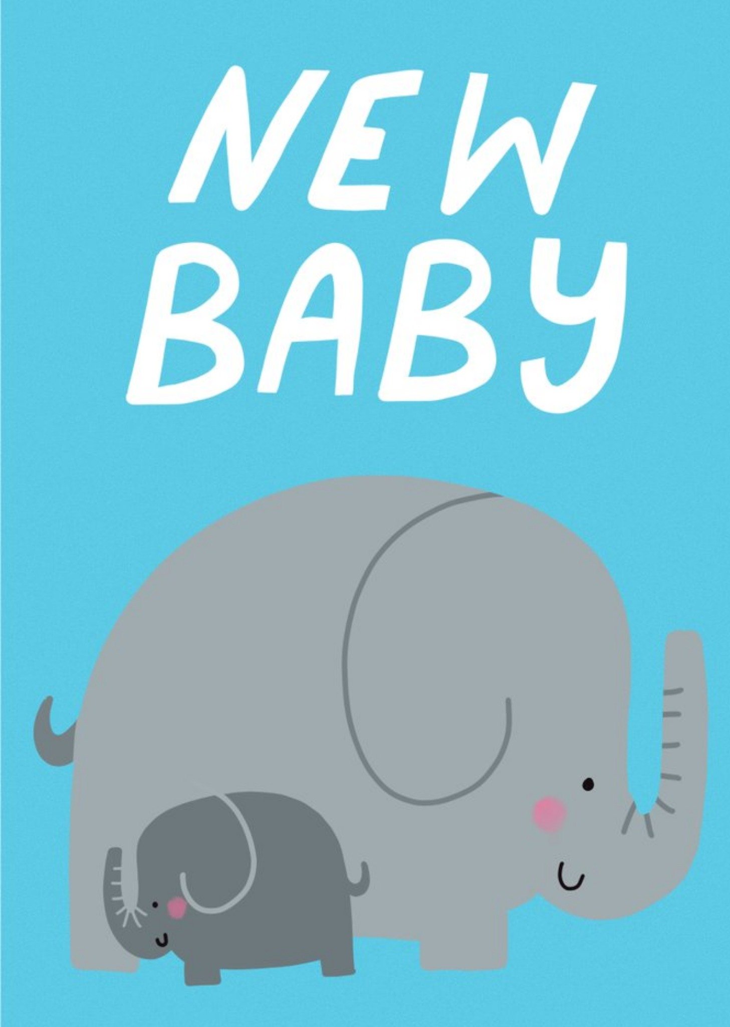 Moonpig Megan Mcmahon Cute Illlustrated Elephants New Baby Card, Large