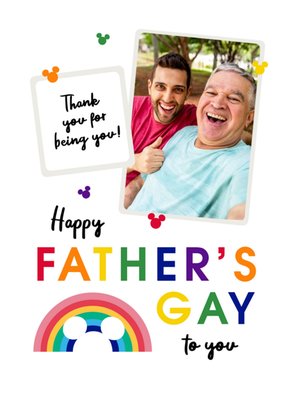 Disney Mickey Mouse Gay Photo Upload Father's Day Card