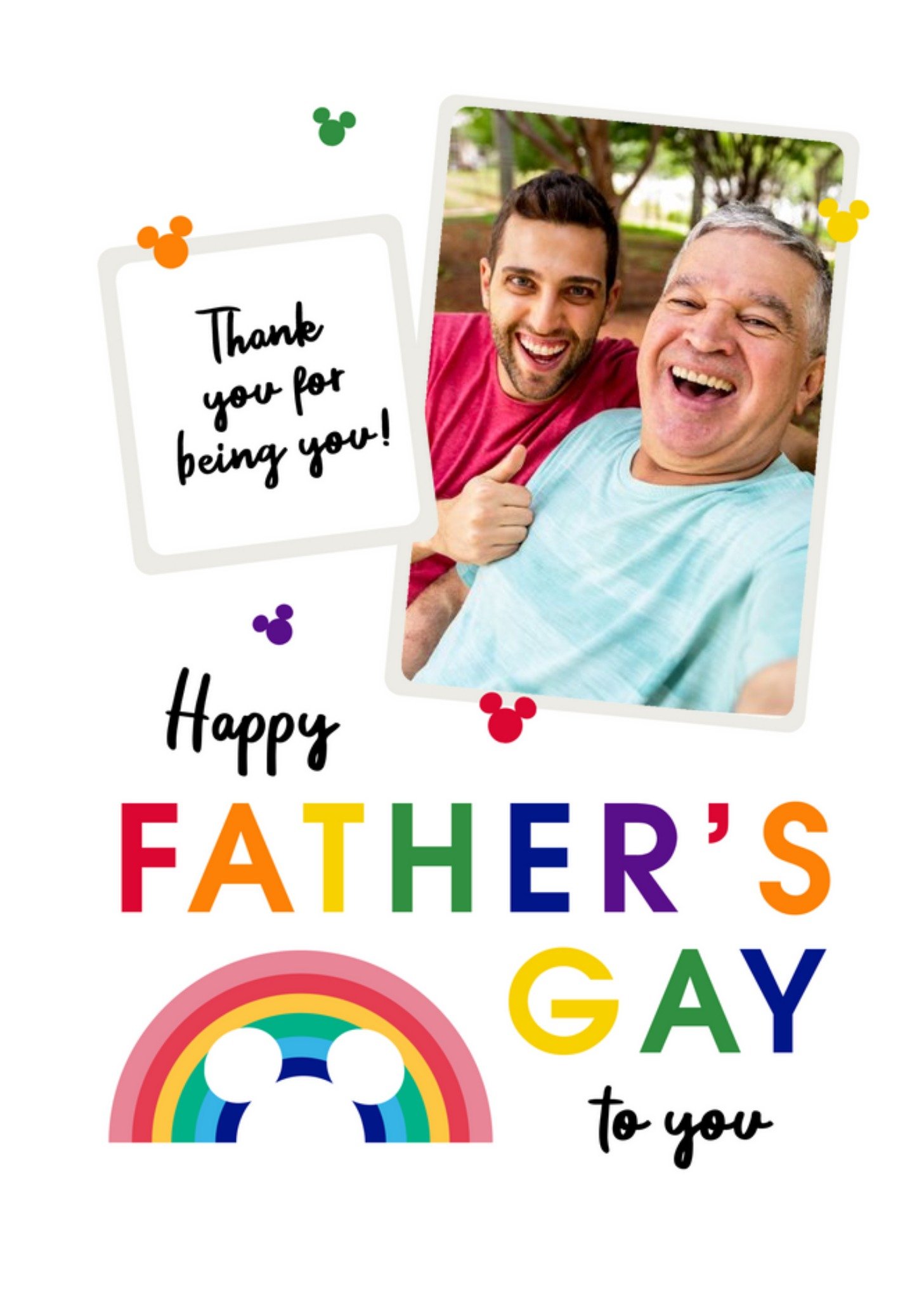 Disney Mickey Mouse Gay Photo Upload Father's Day Card Ecard