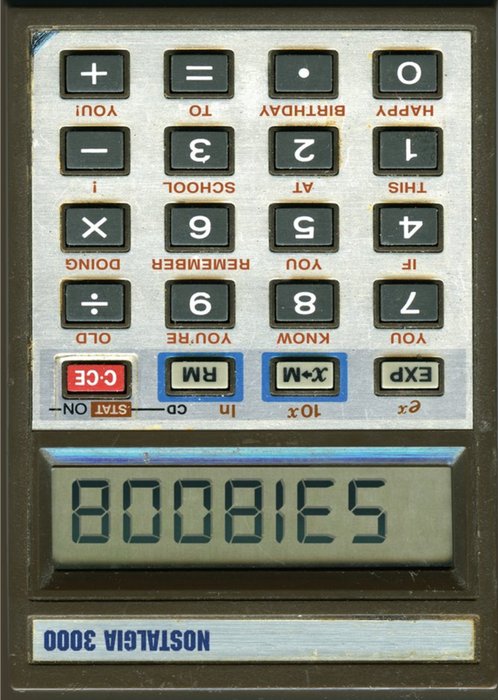 Calculator Boobies Card