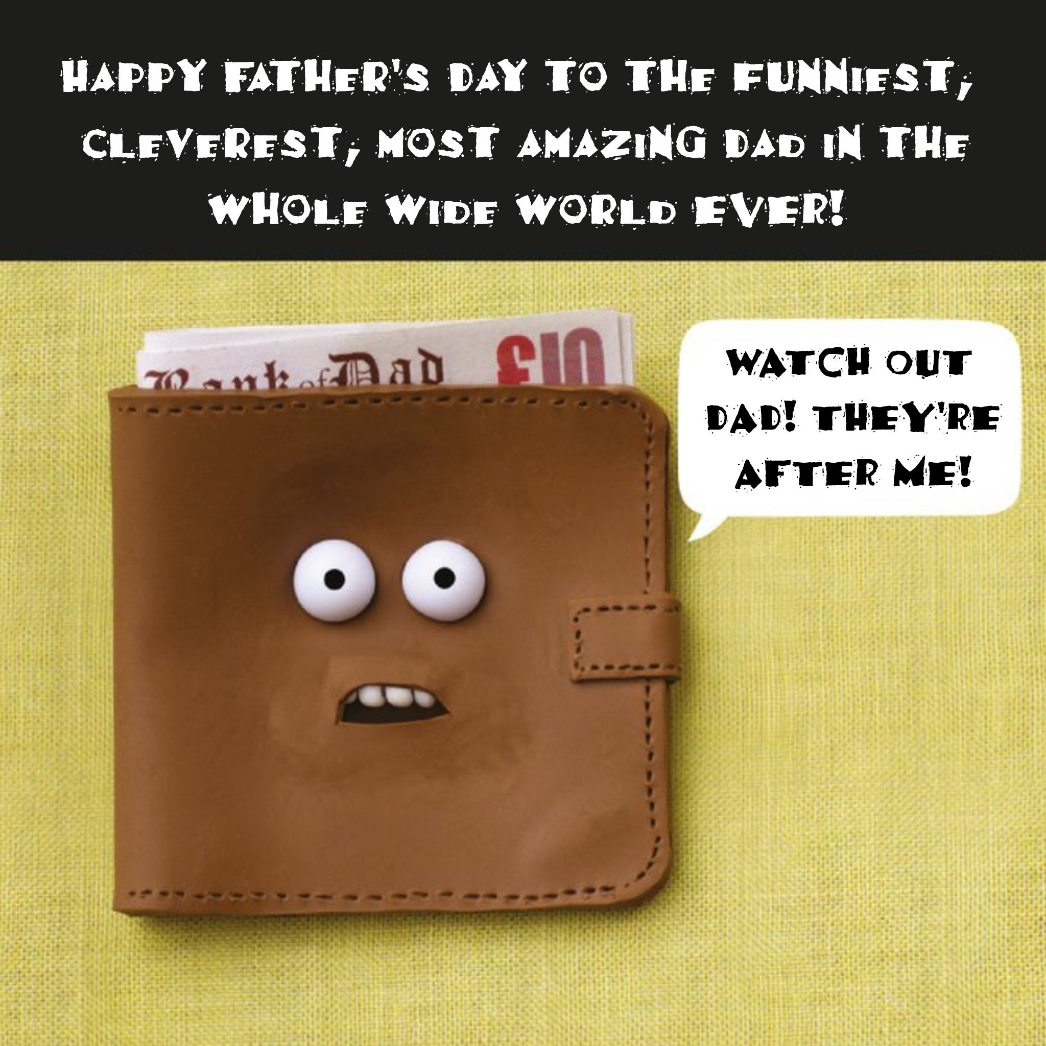 After Dad's Wallet Personalised Happy Father's Day Card, Square