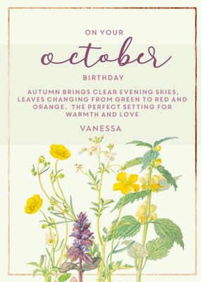 Edwardian Lady On Your October Birthday Card