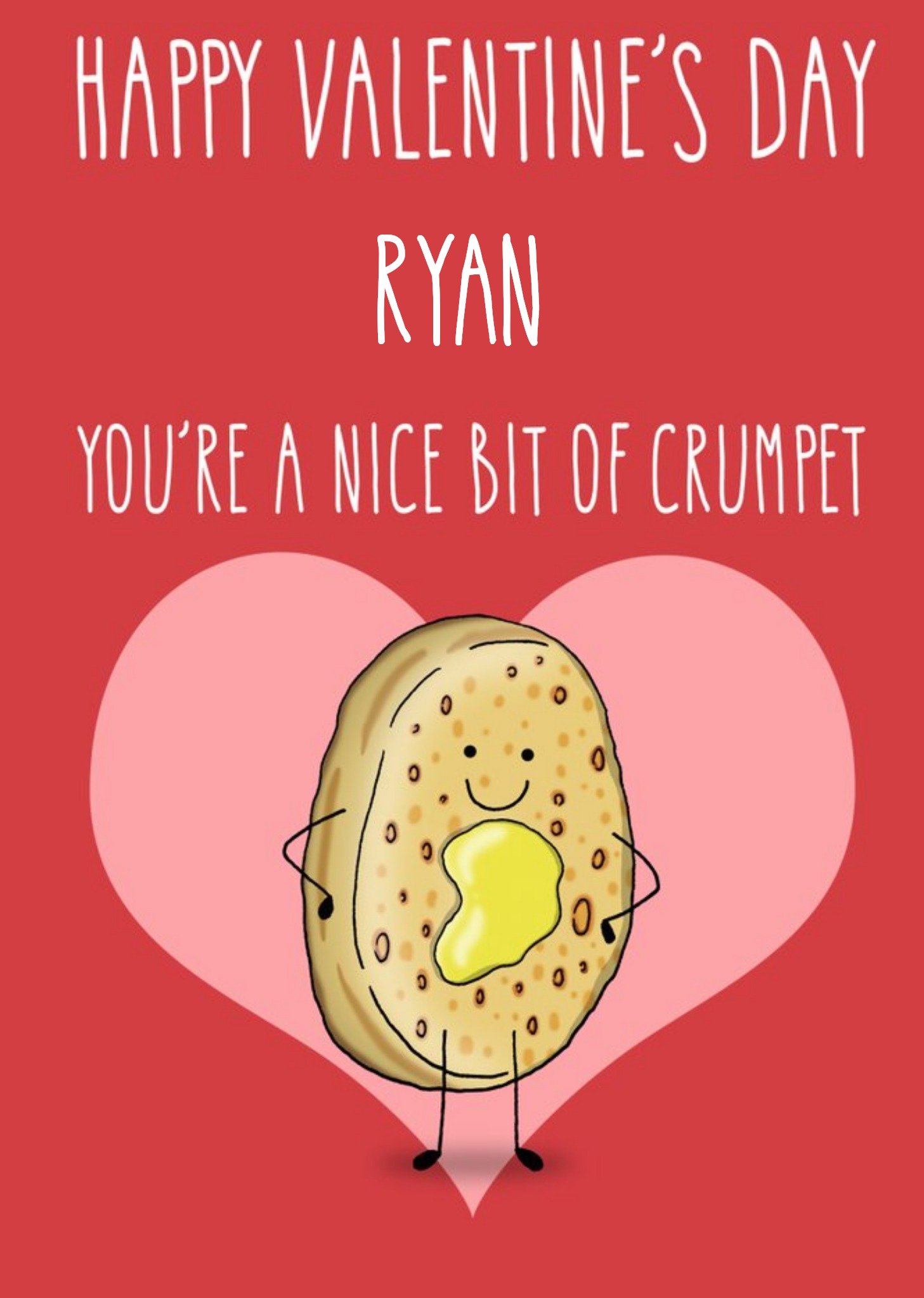 Illustration Of Buttered Crumpet. You're A Nice Bit Of Crumpet Valentine's Day Card