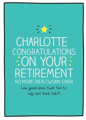Happy Jackson Typographic Congratulations On Your Retirement Card