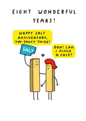 Fun Cartoon Salt Eighth Anniversary Card