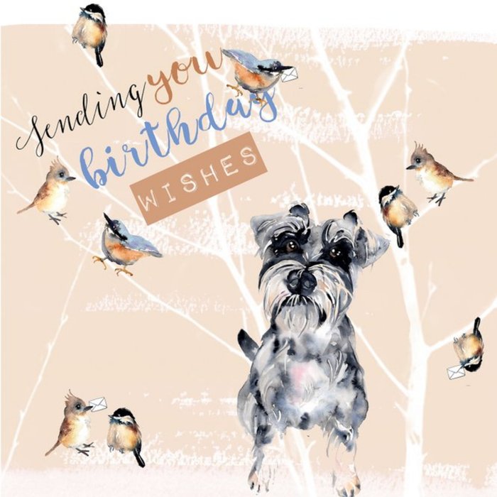 Illustrated Watercolour Dogs Sending You Birthday Wishes Birthday Card