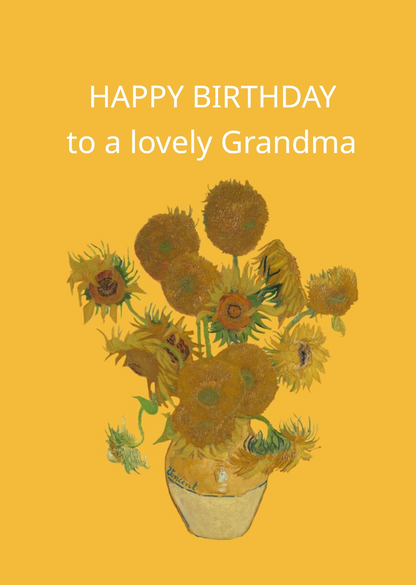 The National Gallery Van Gogh's Sunflowers Birthday Card Ecard