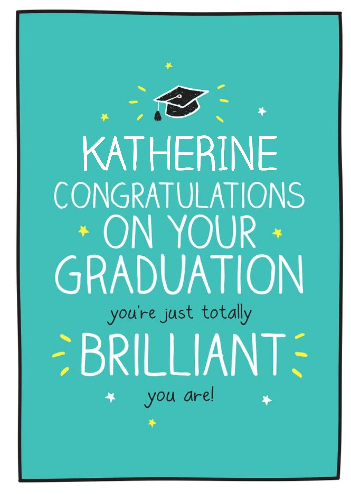 White Typography On A Teal Background Congratulations On Your Graduation Card Ecard