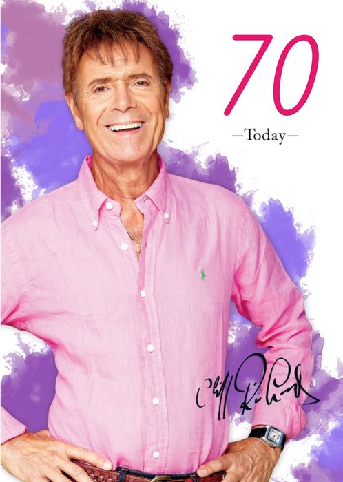 Photographic Cliff Richard Birthday Card -  70  Today