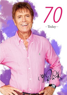 Photographic Cliff Richard Birthday Card -  70  Today