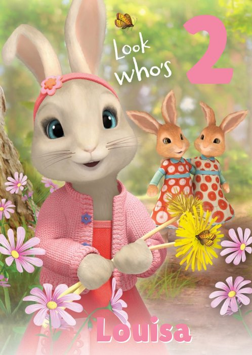 Cute Peter Rabbit Look Who is Birthday Card
