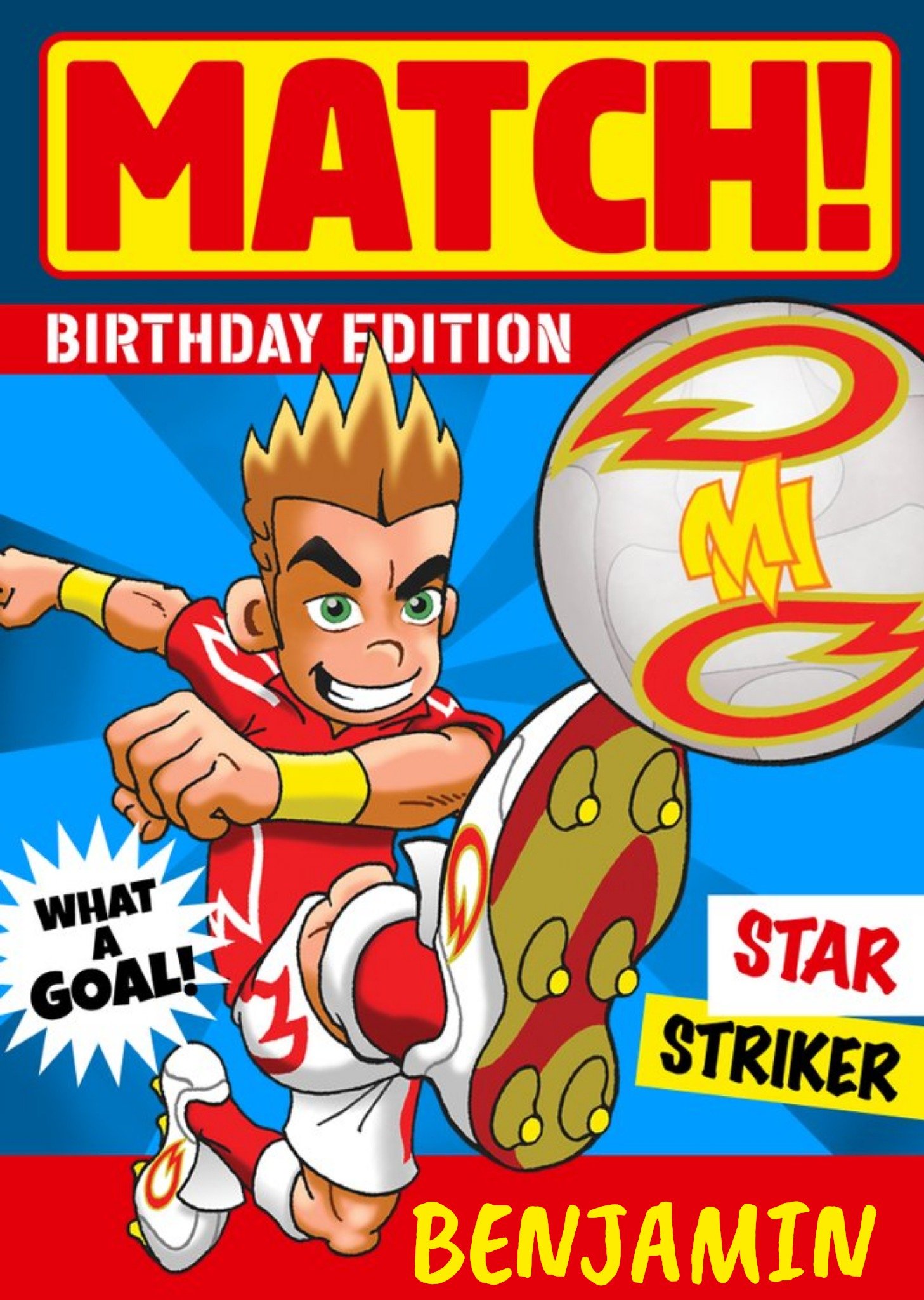 Danilo Match Bright Graphic Spoof Magazine Cover Star Striker Birthday Card Ecard