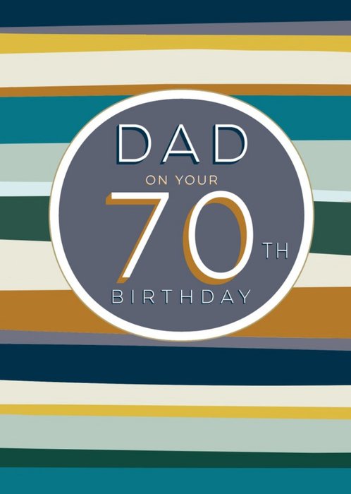 Dad Stripey Pattern 70th Birthday Card