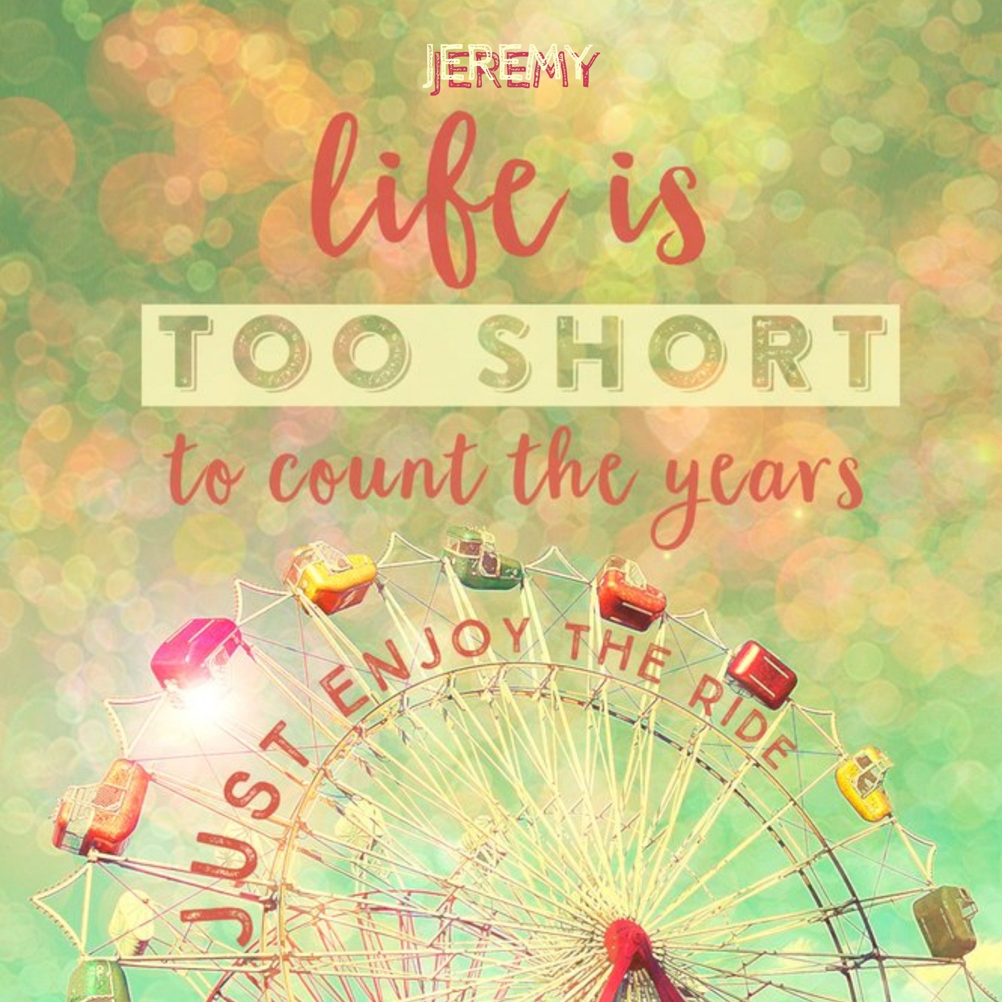 Ferris Wheel Life Is Too Short To Count The Years Personalised Birthday Card, Square