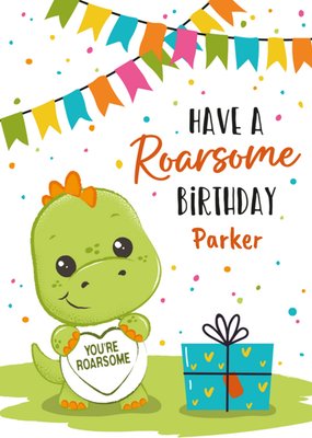 Swizzels Posh Paws Cute Dinosaur Roarsome Birthday Card