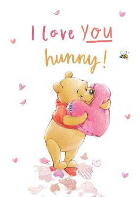 Winnie The Pooh I  Love You Hunny Valentine's Day Card