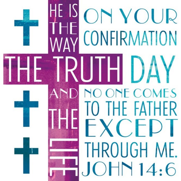 On Your Confirmation Cross Typographic Card
