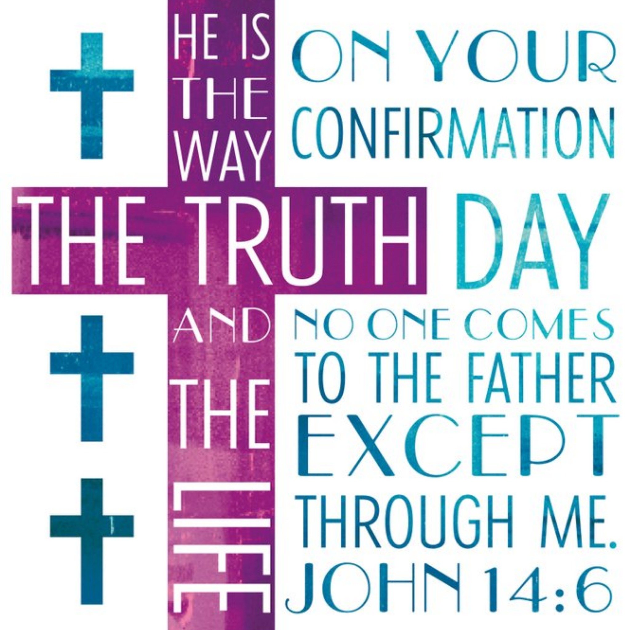 On Your Confirmation Cross Typographic Card, Square