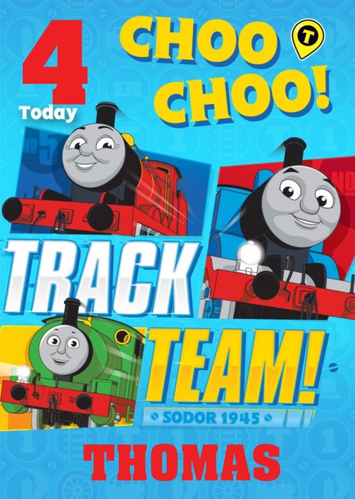 Thomas And Friends Choo Choo Track Team Birthday Card