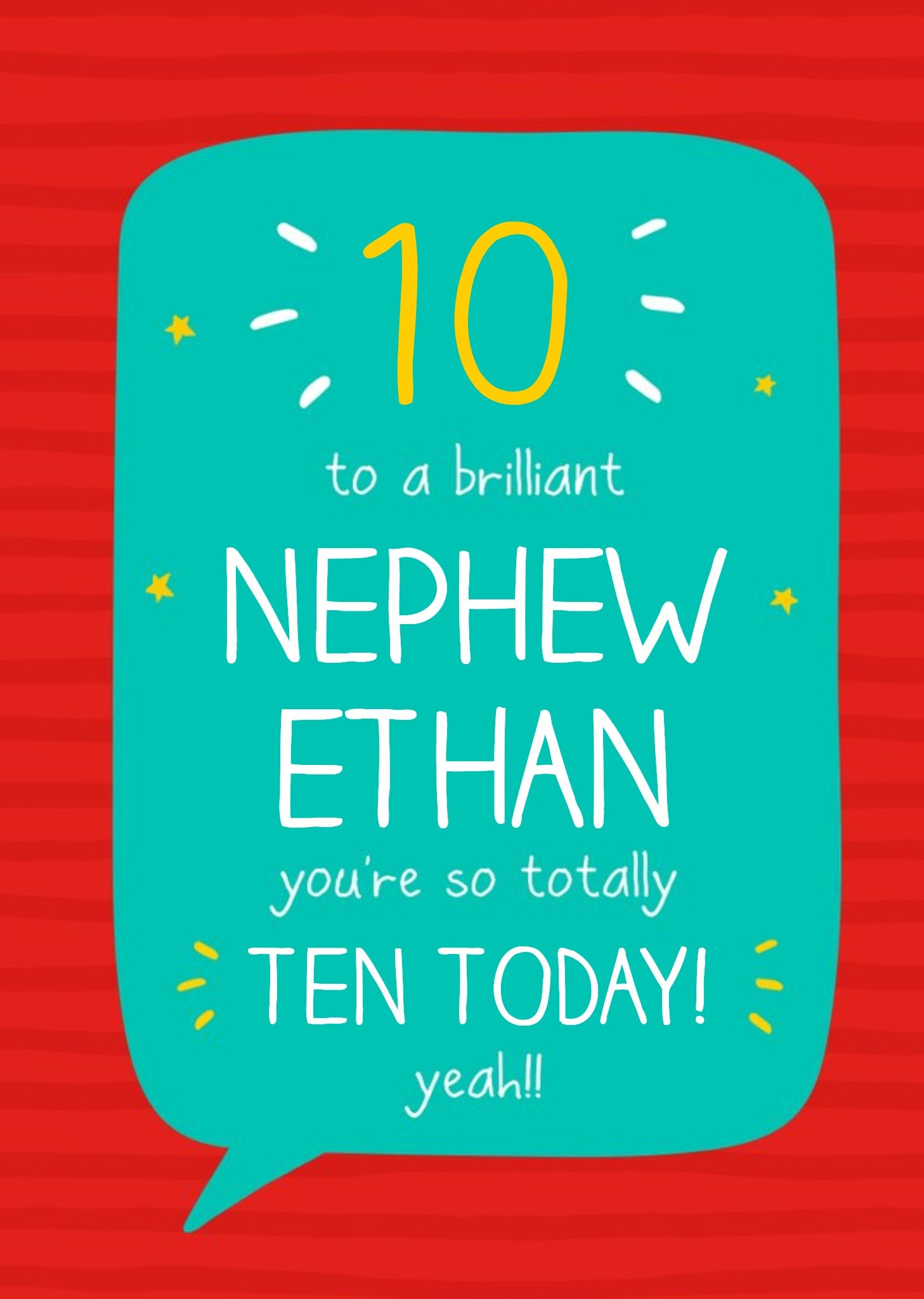 Happy Jackson Nephew 10th Birthday Card Ecard