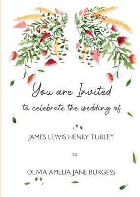 Floral Personalised Wedding Invitation