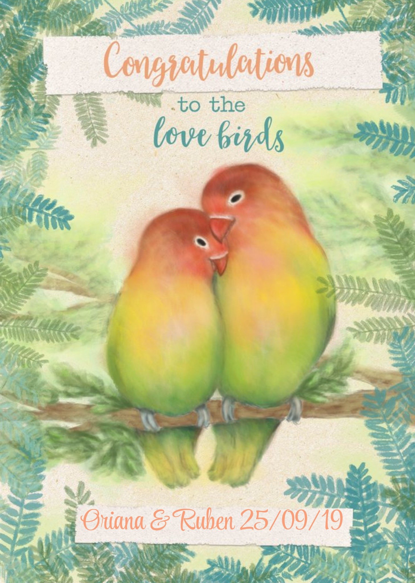 Wedding Card - Congratulations - Love Birds - Wild Birds Ecard