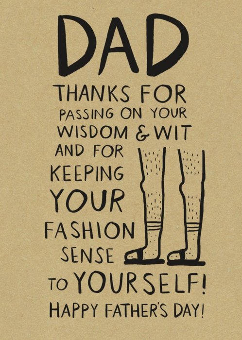 Dad Thanks For Passing On Your Wisdom And Wit Card
