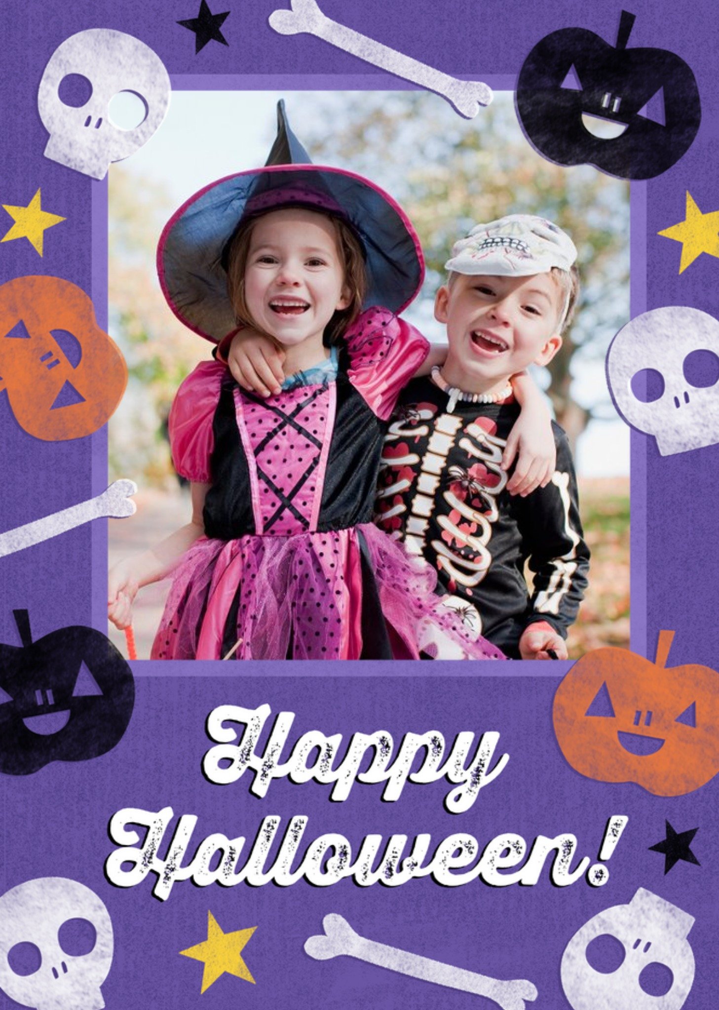 Moonpig Halloween Stamps Photo Card, Large