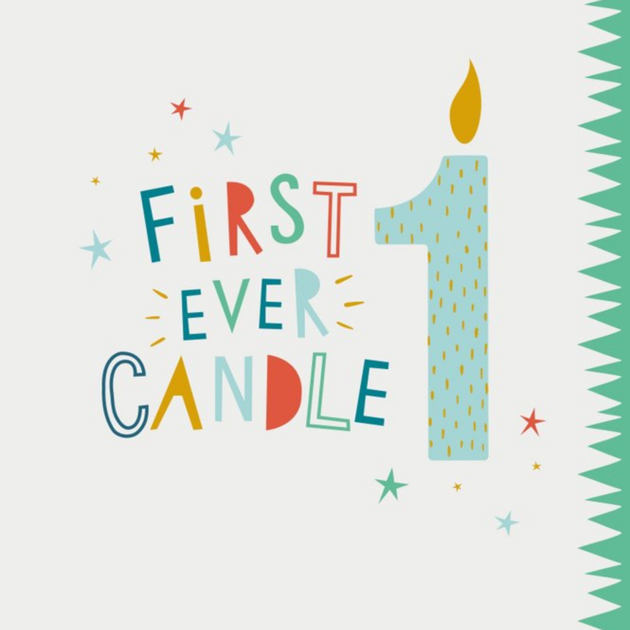 First Ever Candle Green Card, Square