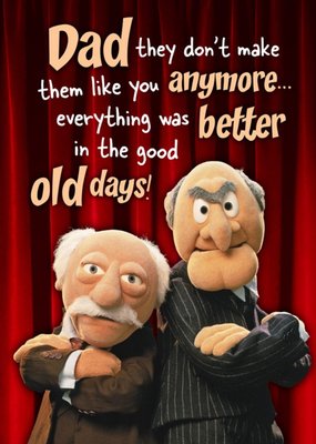 Muppets Statler And Waldorf Funny Good Old Days Fathers Day Card
