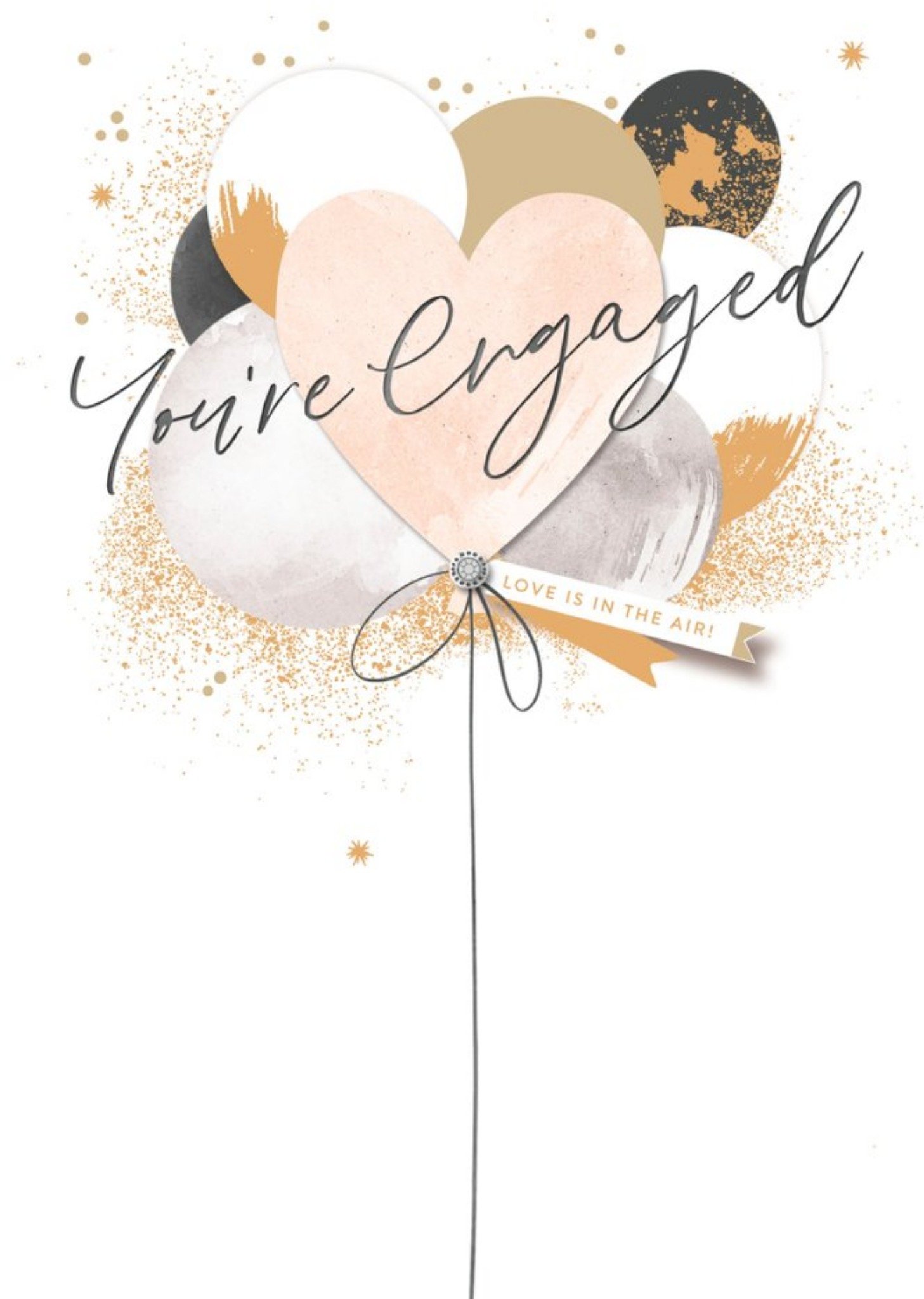 Guk Pastel Illustrated Balloons Engagement Card Ecard