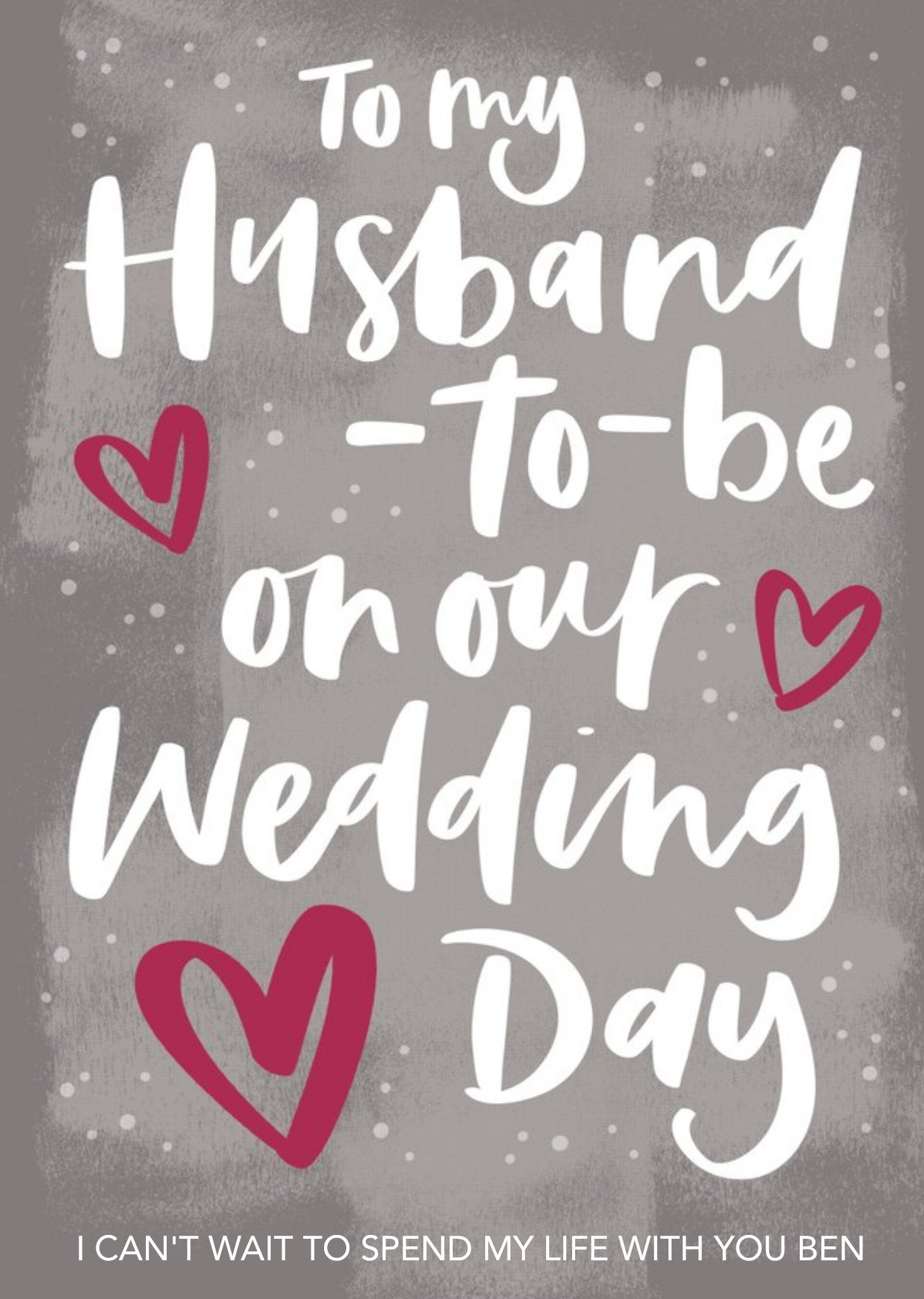 Moonpig Cute Wedding Day Card To My Husband To Be On Our Wedding Day, Large