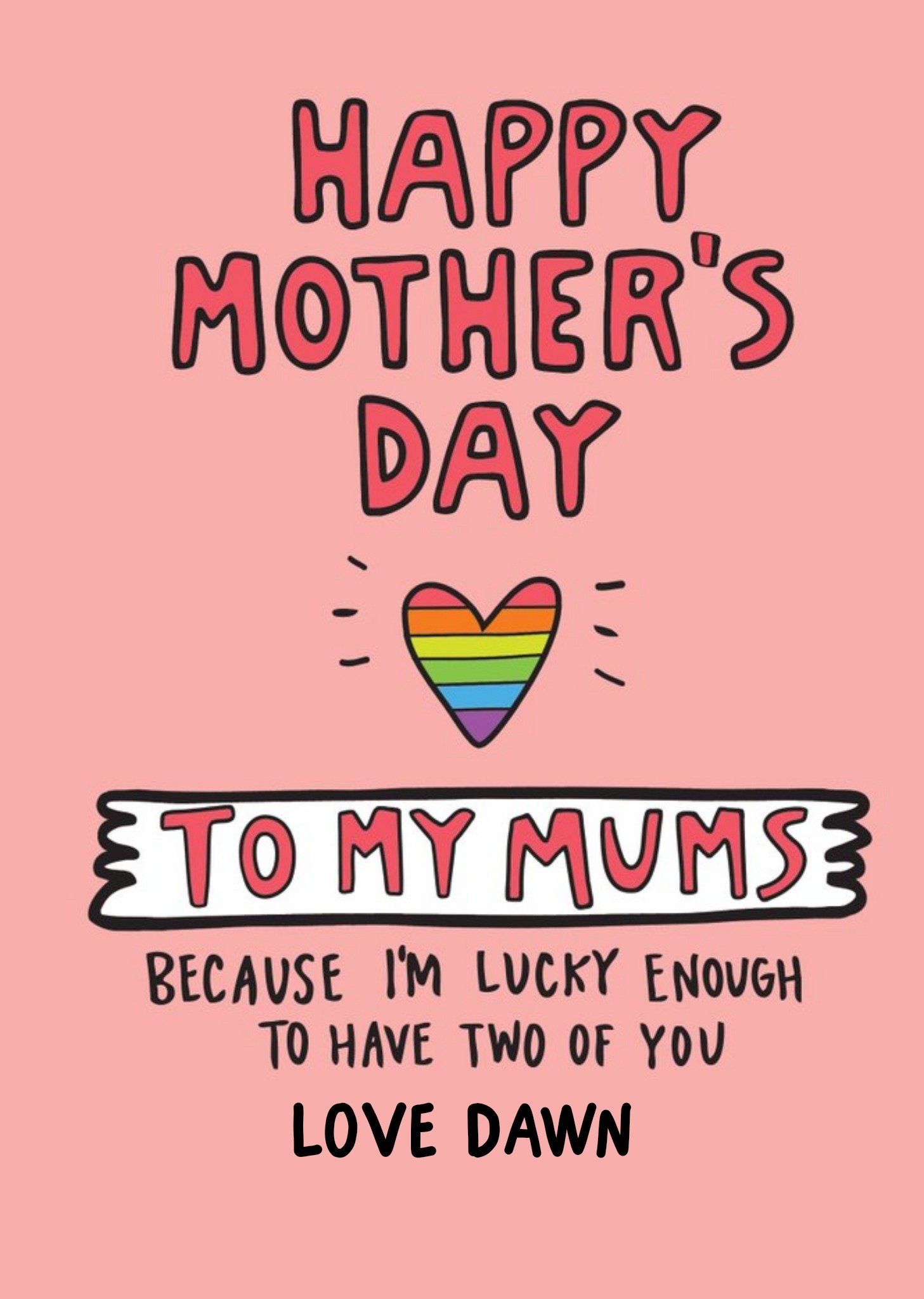 To My Two Mums Personalised Mother's Day Card