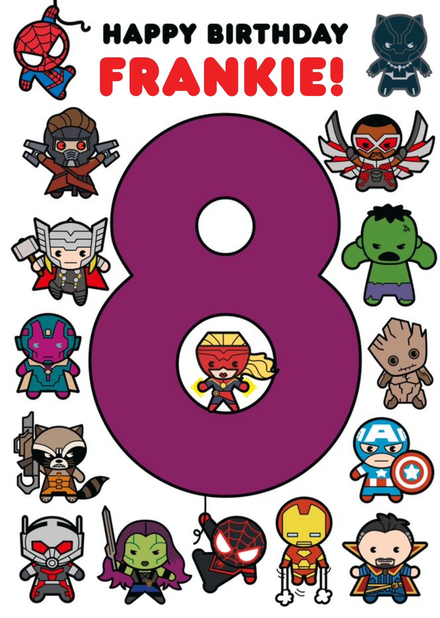 Marvel Comics Characters 8 Card, Large